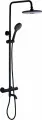 Душевая стойка Fashun A52426-7 с тропическим душем, со смесителем, с изливом, черный, с лейкой, матовая