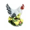 Садовая фигура Голден Крафт Курица с цыплятами, полистоун, белая