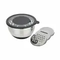 Миска 2,8 л AMARENA из нерж стали с сил антискользящим дном с крышкой-теркой (3 терки в комплекте) (108277)