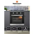 Духовой шкаф электрический встраиваемый Hebermann HBBO 6007.1 X, усиленный гриль + конвекция, размораживание, 7 режимов работы, отделка фасада-стекло+нержавеющая сталь.
