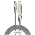 Кабель Baseus Flash Series One-for-two Fast Charging Data Cable with Square Head Type-C to Type-C+DC 100W 2m Grey (CA1T2-B0G)