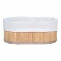 Корзина для хлеба, Kuchenland, 24х15 см, бамбук/хлопок, овальная, бежевая, Stem