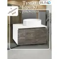 Тумба с раковиной подвесная Runo Бари 80, железный камень (раковина Ovale)