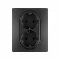 10 шт. Legrand Etika Антрацит Розетка 2-ая с заземлением, винт. клеммы, 16А, 250 В 672623