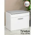 Тумба для обуви Мебельная фабрика «ЛЕНА», ЛДСП, 60 см x 34,3 см x 49 см, белая
