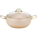 Кастрюля с крышкой стеклянной Dlk 24х10,5 см (4,5 л) с АПП, цв. кремовый/золотой, арт. 3000-CRM/GD-24