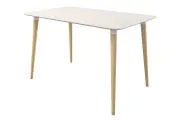 Стол кухонный, обеденный Сканди 1, белый/светлый лак
