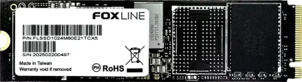 Foxline FLSSD1024M80E21TCX5 Твердотельный накопитель SSD X5-E21T 1024GB, M.2(22x80mm), NVMe, PCIe Gen4x4