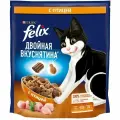 Корм сухой для взрослых кошек FELIX Двойная Вкуснятина с птицей, 600г, 4 шт.