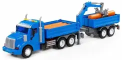 Игрушечная машинка Профи, автомобиль инерционный с манипулятором и прицепом, детская сюжетно-ролевая пластиковая модель, строительная техника для мальчиков, цвет синий
