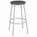 Барный стул Drezegomad woodville серый, экокожа, металл, мягкое сиденье, без подлокотников