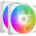 Комплект вентиляторов 140x140x25 ID-Cooling AS-140-ARGB-W DUET (2 in 1) PWM резиновые углы белый 300-1800об/мин