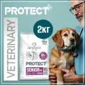 Сухой лечебный корм для пожилых собак Flatazor Protect+ Senior+, ветеринарная диета, замедляет процессы старения, поддержка кожи при дерматозе и выпадении шерсти, здоровье почек, без глютена, Франция, 2 кг