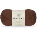Пряжа Gazzal Giza коричневый (2485), 100%мерсеризованный хлопок, 125м, 50г, 5шт