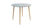 Стол круглый обеденный Сканди 2, цвет Небесный/светлый лак, 90*90 см, Mebelson