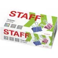 Зажимы для бумаг STAFF Profit, комплект 12 шт, 15 мм, на 45 листов, цветные, картонная коробка, 229050