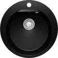 Мойка для кухни каменная POLYGRAN ATOL-520, Черная, Врезная, Круглая (Космос)
