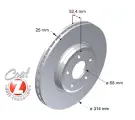 ZIMMERMANN 100.3330.20 (8K0615301) диск тормозной перед. 314x25 / 52-5x112  Audi (Ауди) a4 b9 rs4 quattro 17