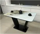 Стол обеденный Денвер раздвижной, 120 х 80 х 75 Оникс с черными опорами