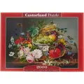 Пазл Castorland Still Life with Flowers and Fruit Basket (C-200658), 2000 дет., разноцветный