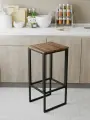 Барный стул IamLoft, металл, для дома, ясень темный, высота сиденья 79см