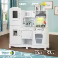 Кухня детская игровая, деревянная 93см, с аксессуарами, свет, звук, белая
