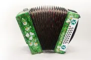 G-21-C-GR Гармонь Тульская-301М 25х25-III с двумя ремнями, зеленая, Тульская гармонь