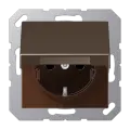 JUNG A 500 Мокка Розетка с заземлением с откидной крышкой, A1520BFKLMO