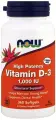 NOW High Potency Vitamin D3, Витамин Д3, 1000 ME 360 мягких капсул, для зубов и костей, витамины для мозга и нервной системы, для иммунитета взрослым