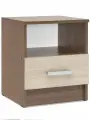 Тумба прикроватная ЭКО Ясень шимо темный/Ясень шимо светлый, ЛДСП, с ящиком , полочкой 400х468х375 ЭРА
