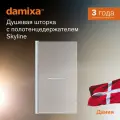 Штора для ванной 80х150 Damixa Skyline поворотная, с полотенцедержателем, стекло прозрачное, профиль матовый хром