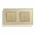 Выключатель механический 4 клавиши 2 поста (М2+М2) рамка стекло 157х86мм цвет золотой