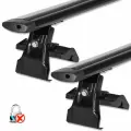 Багажник ED на гладкую крышу для Mercedes Benz 190 (W201) / Мерседес-Бенц 190 (В201) седан 4д 1983-1992 - крыловидные поперечины черные - 125см. - без замка.