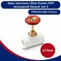 Кран (вентиль) Blue Ocean полипропиленовый проходной белый тип 2 - 75мм(1шт)