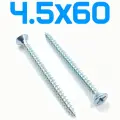 Саморезы по дереву 4,5х60 мм универсальные, белый цинк (250 шт.)