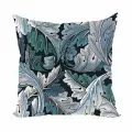 Подушка декоративная Листья на черном Моррис 40х40 велюр