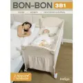 Манеж, кровать и кроватка приставная 3 в 1 Indigo Bon-Bon PN02, 2 уровня, с рождения, с сумкой переноской, светло-бежевый