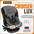 Автокресло детское поворотное Zlatek Cruiser IsoFix Lux от 0 до 36 кг, серо-черный