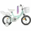 Велосипед Sitis Marie 12 (2024) детский для девочек, 1 скорость, 130-145 см, цвет Mint, ободной и барабанный тормоз