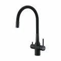 Смеситель для кухни с гибким изливом Paulmark SALIX антрацит (черный матовый), с подключением фильтра питьевой воды, Sa213419-401