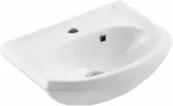 Мебельная раковина Rosa Уют 51 фаянсовая, раковина для ванной, со сливом-переливом, белая, полукруглая