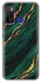 Чехол для Tecno Camon 15, Tecno Camon 15 Air с принтом Мрамор зеленое золото (Техно Камон 15, Текно Камон 15 Аир)