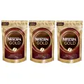 Кофе растворимый Nescafe Gold сублимированный с добавлением молотого, пакет, 220 г, 3 уп.