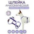 Шлейка прогулочная анатомическая для мелких пород собак и кошек, CORADOG Quick click, размер XXS, цвет сиреневый, фиолетовый
