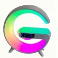 Стильный RGB Ночник с беспроводной зарядкой и Bluetooth колонкой белый
