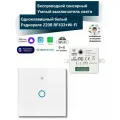 Беспроводной сенсорный умный выключатель света (1 клавиша белый + умное реле 433МГц+Wi-Fi)