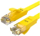 GCR Патч-корд PROF плоский прямой 15.0m, UTP медь кат.6, желтый, 30 AWG, ethernet high speed 10 Гбит/с, RJ45, T568B, GCR-52826