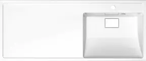 Раковина над стиральной машиной Paola Magenta 120 R с левым крылом, прямоугольная, белая, на кронштейнах, российская
