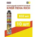 Rich клей-пена монтажная 850мл, 10шт