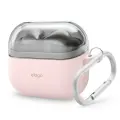 Elago DUO силиконовый чехол с карабином для Galaxy Buds 3/3 Pro, прозрачный/розовый